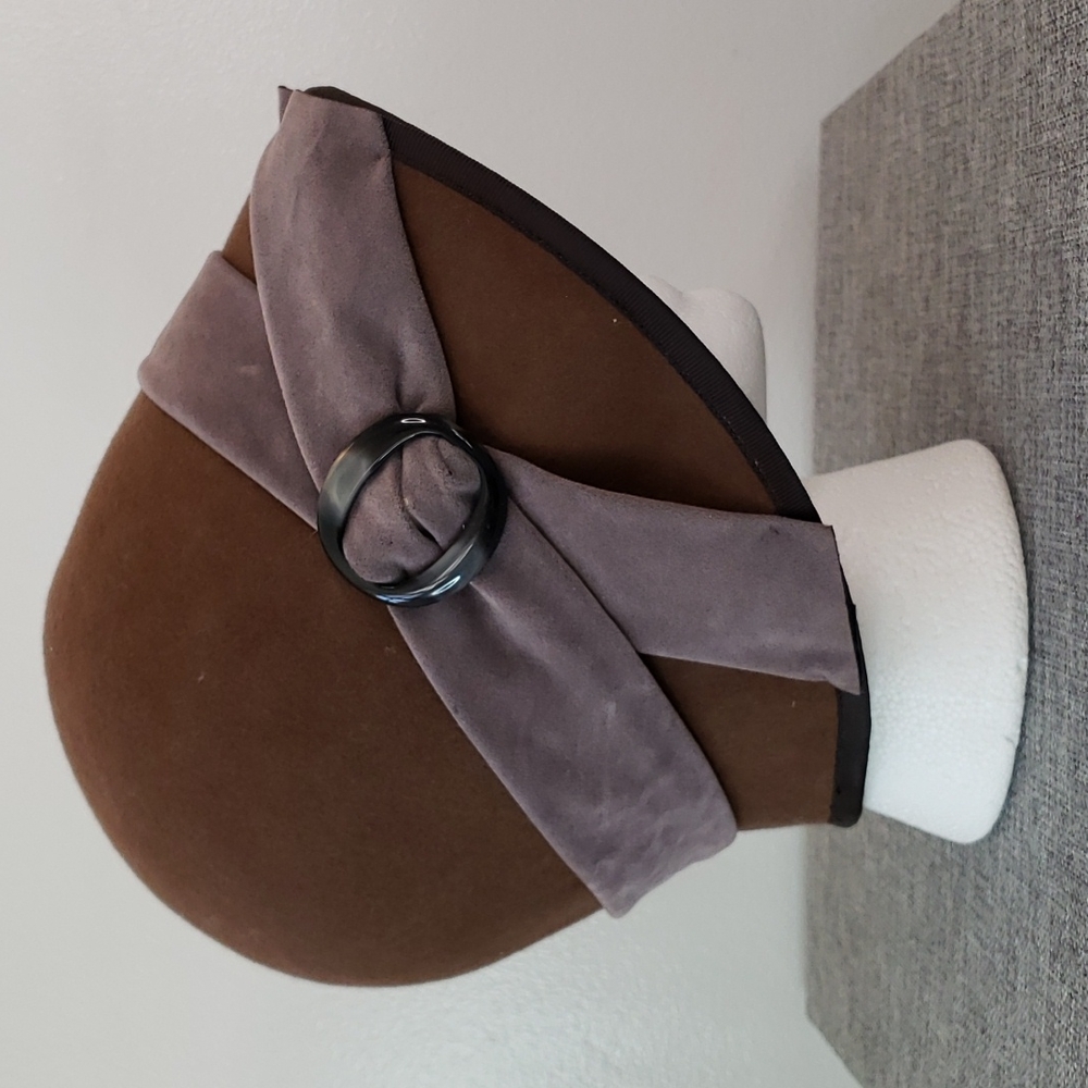 Brown 100% Wool Clouche Hat